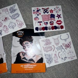 Temporary tattoo bundle; minimalist looks and Fourth of July